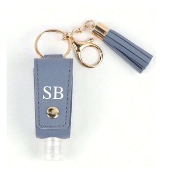 Personalised Faux Leather Hand Sanitiser Tassel Key Charms, 4 of 7