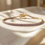 Amethyst February Birthstone Dainty Tennis Bracelet, thumbnail 1 of 4