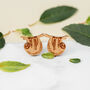 Wooden Sloth Stud Earrings, thumbnail 2 of 4