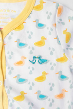 Little Ducks Baby Sleep Suit In Organic Cotton, 4 of 4