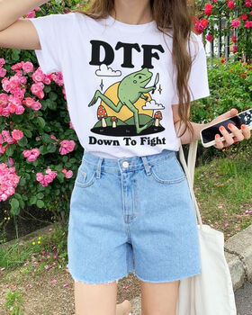 'Dtf Down To Fight' Funny Frog Shirt, 4 of 8