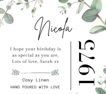 Personalised Birthday Candle Gift Set With Custom Birth Year And Name, 6 of 6