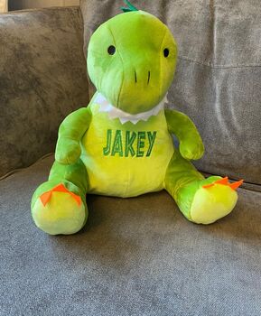 Personalised Large Dinosaur Embroided Name Teddy, 2 of 3
