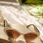 Cream Thick Diamond Frame Sunglasses, thumbnail 6 of 9