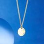 Gold Personalised Disc Pendant Necklace For Men And Women, thumbnail 1 of 8