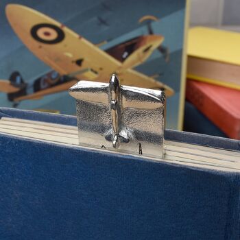 Personalised Spitfire Aeroplane Pewter Metal Bookmark, 4 of 7