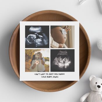 Personalised Four Photo Pregnancy Card – Keepsake For Mummy Or Daddy To Be, 5 of 5