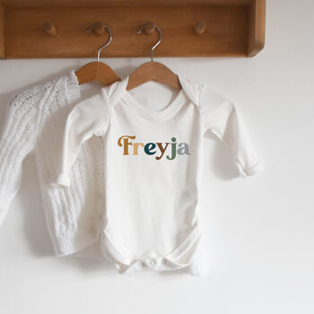 Personalised Multi Coloured Baby Name Outfit, 3 of 4