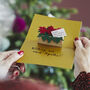 Personalised Pop Up Poinsettia Flowers Card, thumbnail 1 of 2