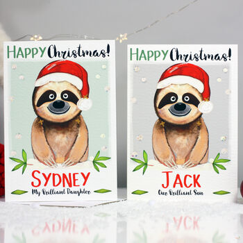 Personalised Sloth Relation Christmas Card, 3 of 10