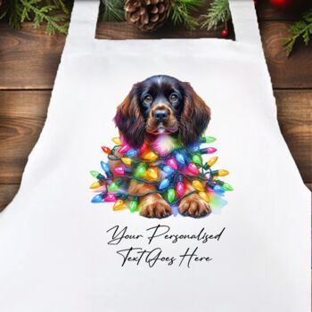 Personalised Sprocker Spaniel In Christmas Lights, 4 of 10