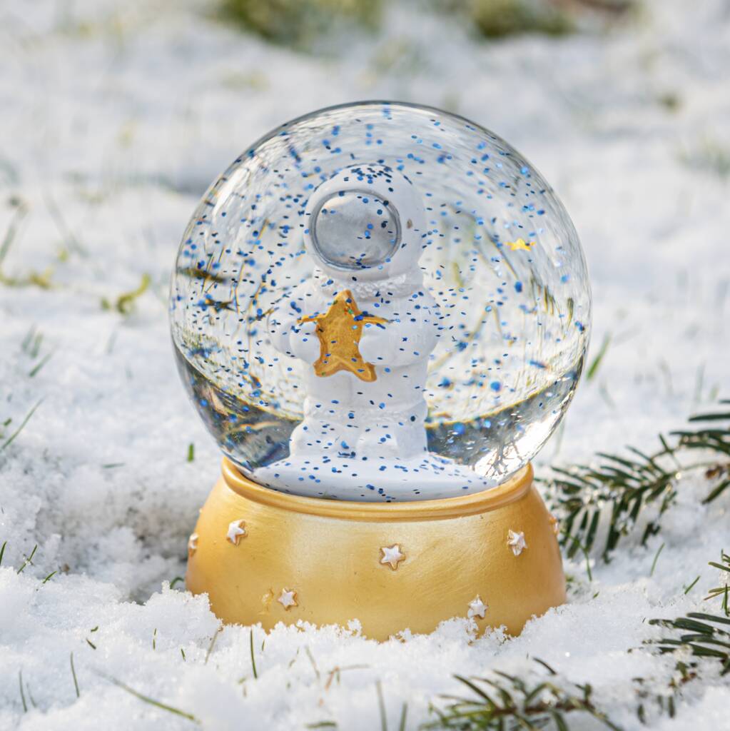 Personalised Little Space Man Snow Globe, 1 of 3