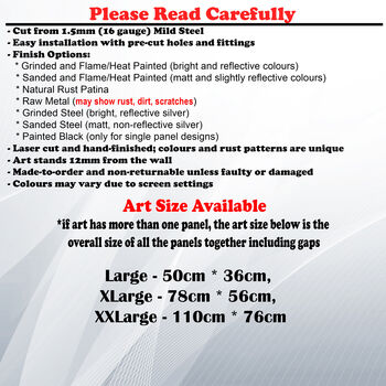 Modern Metal Forest Wall Art Panel For Living Room Bedroom Or Hallway Decor, 2 of 11