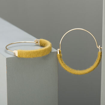 Gold Plated Wrapped Statement Hoop Earrings, 2 of 5