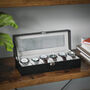 Six Slots Velvet Lining Watch Display Storage Box Case, thumbnail 1 of 9