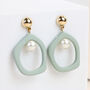 Clay Hoop Earrings With Freshwater Pearls Gold Plated, thumbnail 1 of 6