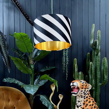 Liquorice Helter Skelter Lampshades With Gold Lining, 2 of 4
