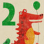 Age Two Crocodile Greetings Card, thumbnail 2 of 2