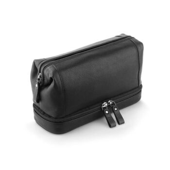 Men's Leather Travel Toiletry Wash Bag, 4 of 5