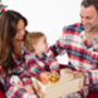 Family Christmas Personalised Embroidered Cream Check Pyjamas, thumbnail 2 of 9