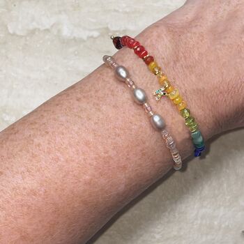 'Everything' Rainbow Precious Stone Bracelet, 2 of 6