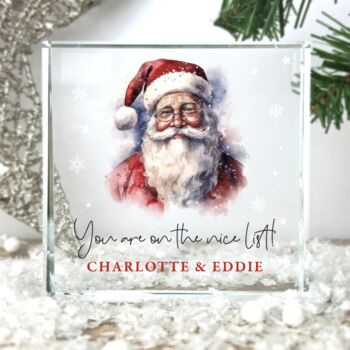 Personalised Traditional Santa 'Nice List' Crystal Token, 2 of 6