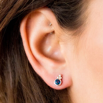 Holi Jewel Amethyst Silver Stud Earrings, 12 of 12