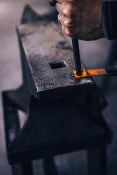 11th Anniversary Gift Tall Steel Elegant Taper Candle Holder. Hand Shaped Curved Handle Design, 11 of 11