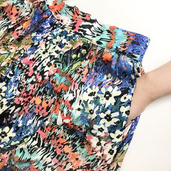 Vibrant Print Viscose Midi Skirt, 3 of 6