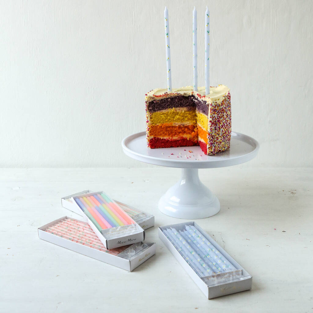 Long Patterned Birthday Cake Celebration Candles By Berylune