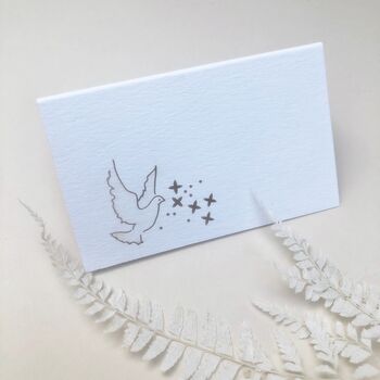 Pack Of 10 Dove Laser Cut Wedding Place Cards, 7 of 7