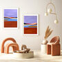 Lavender Sky Abstract Landscape Set Of Three, thumbnail 3 of 10