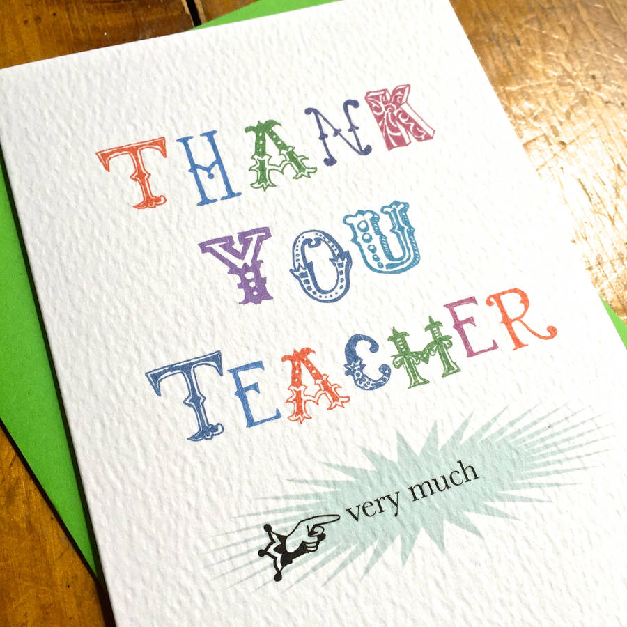 Thank You Very Much Teacher Card By Arbee | notonthehighstreet.com