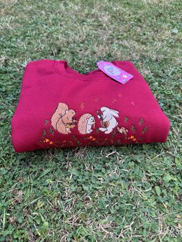 Woodland Animal Folk Band Embroidered Sweatshirt, 4 of 4