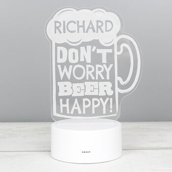Personalised 'Beer Happy' LED Colour Changing Light, 8 of 12