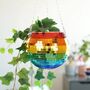 Rainbow Disco Ball Hanging Planter, thumbnail 1 of 2