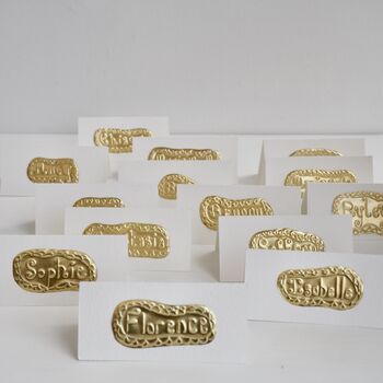 Handmade Gold Foil Personalised Name Place Cards, 2 of 11