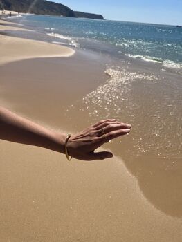 Misshape C Shaped Curve Bangle In Gold, 2 of 4