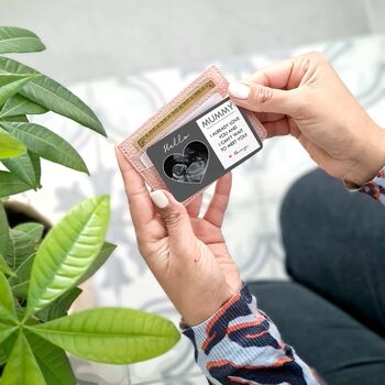 Personalised Baby Scan Metal Wallet Card For Mum To Be, 4 of 5