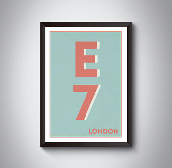 E7 Leytonstone, Stratford London Postcode Print, 7 of 10