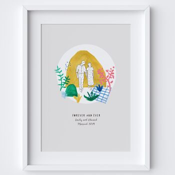Personalised Forever And Ever Wedding Art Print, 4 of 4