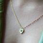 Peridot Heart Charm Double Chain Necklace, thumbnail 1 of 10
