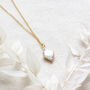Gold Plated Rhombus Pearl Pendant Necklace, thumbnail 2 of 12