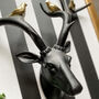 Black Deer Head With Gold Birds, thumbnail 2 of 5