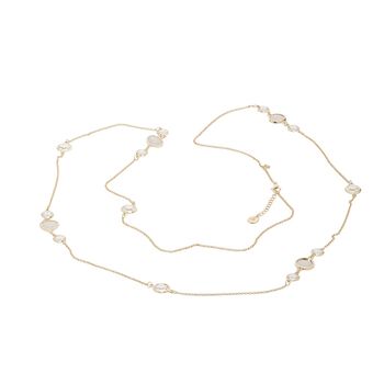 Long Gold Plated Cream Opal And Crystal Necklace, 2 of 5