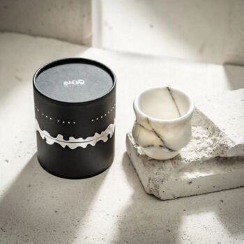 Handcrafted Afyon Lilac White Marble Tumbler – 200ml, 2 of 5