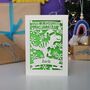 Personalised Papercut Dinosaur Christmas Card, thumbnail 5 of 8