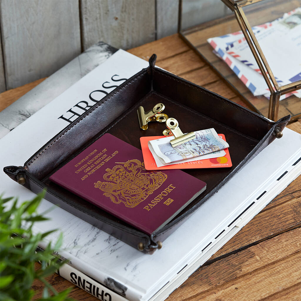 Personalised Leather Coin Tray By Life Of Riley