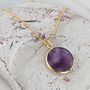 The Circle Amethyst February Birthstone Necklace, Gold, thumbnail 3 of 7