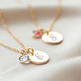 Initial And Birthstone Personalised Necklace, thumbnail 1 of 12